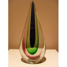 Mini Urn Glassculptuur Druppel blauw/groen/rood 26 cm hoog (PMHCG264)